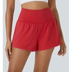 Halara Size Large Softlyzero Airy Shorts Red Womens New Activewear Athleisure